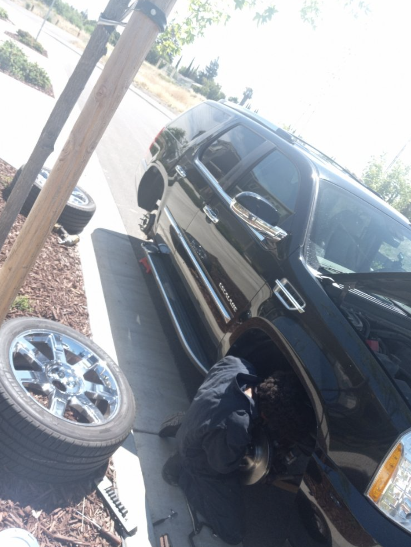 this image shows tire change in Reno, NV